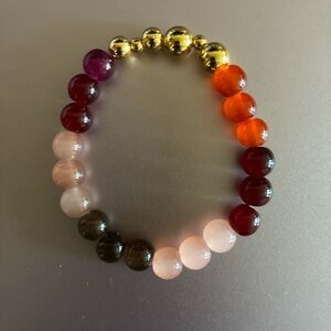 Vibrant Beaded Bracelet with Gold Accents
